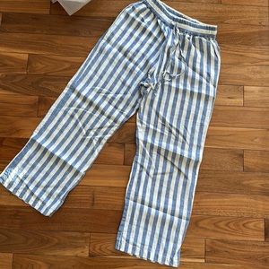 REFORMATION striped blue and white linen pants
